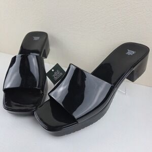 NEW Women's Wild Fable Macy Mule Heels - Open Toe Block Heel Sandals Black Sz 11